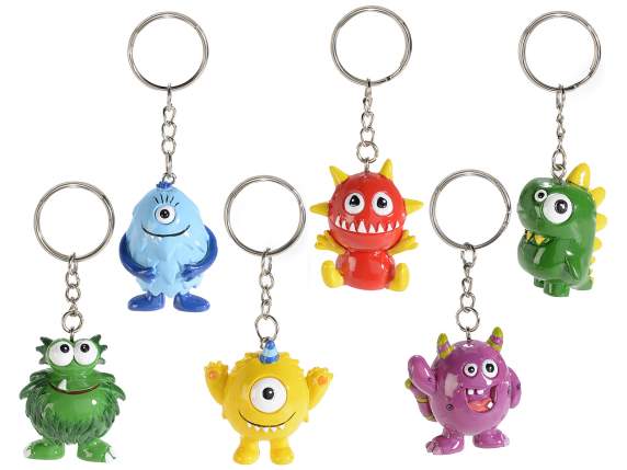Monsters key ring in colored resin